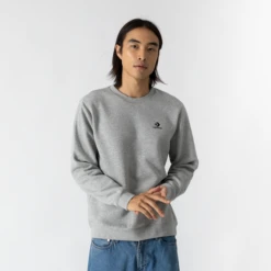 CONVERSE SWEAT CREW STAR CHEVRON EMBROIDERED