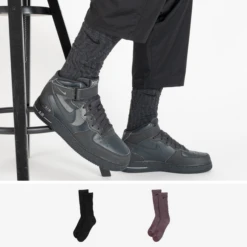 NIKE CHAUSSETTES X2 CREW CUSHIONED GRIS/