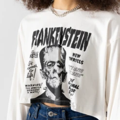 LEVIS TEE SHIRT LS CROPPED MONSTERS FRANKENSTE -Mode Soldes 001506077 104