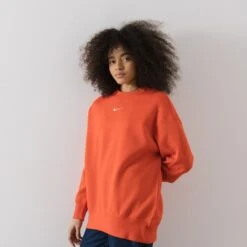 NIKE SWEAT CREW PHOENIX LONG OVERSIZED ORANGE