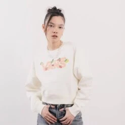 VANS SWEAT CREW CROPPED CHECKERBOARD