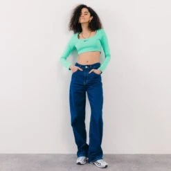 NIKE TOP CROP LS MIDI SWOOSH