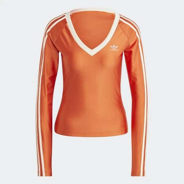 ADIDAS ORIGINALS T-SHIRT MANCHES LONGUES À COL EN V ADICOLOR 70S 1 ADIDAS ORIGINALS T-SHIRT MANCHES LONGUES À COL EN V ADICOLOR 70S