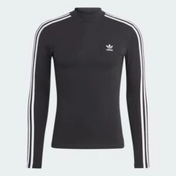 ADIDAS ORIGINALS T-SHIRT MANCHES LONGUES COL MONTANT 3 BANDES ADICOLOR CLASSICS